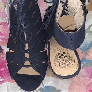 Vince Camuto- Suède Peep Toe Shoes